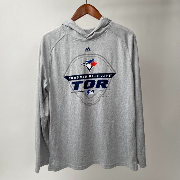 Toronto Blue Jays MLB Lightweight Long Sleeve Hooded Athletic T Shirt, Size M - Picture 1 of 6